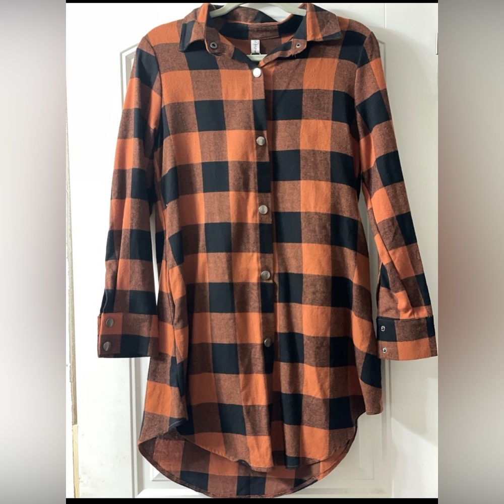 NWT small plaid flannel dress